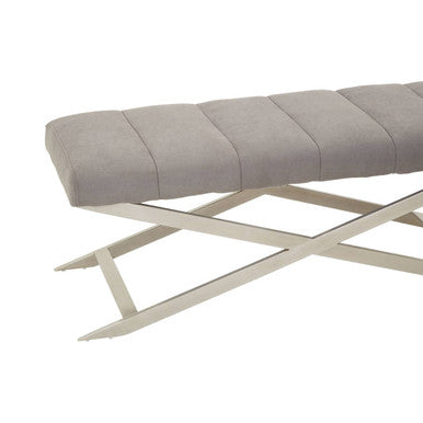 Gilden Grey Bench With Cross Base
