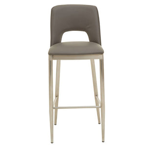 Gilden Grey Leather Effect Bar Chair