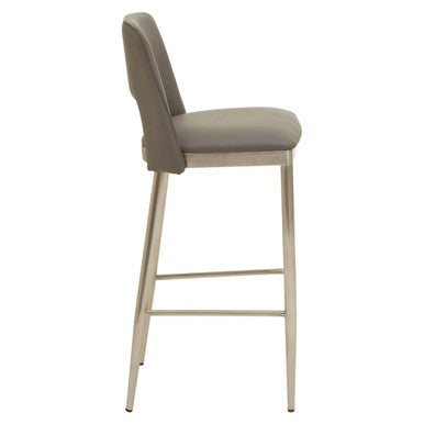 Gilden Grey Leather Effect Bar Chair