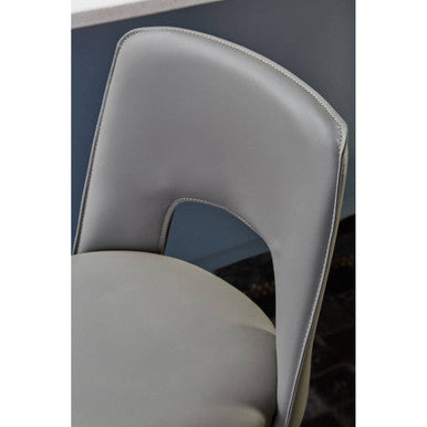 Gilden Grey Leather Effect Bar Chair