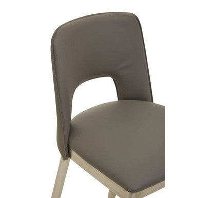Gilden Grey Leather Effect Bar Chair
