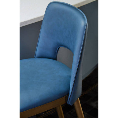 Gilden Blue Leather Effect Bar Chair - Image 5