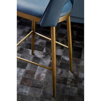Gilden Blue Leather Effect Bar Chair - Image 6