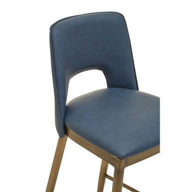 Gilden Blue Leather Effect Bar Chair - Image 7