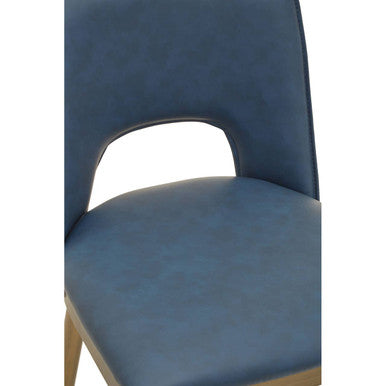 Gilden Blue Leather Effect Bar Chair