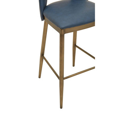 Gilden Blue Leather Effect Bar Chair - Image 9