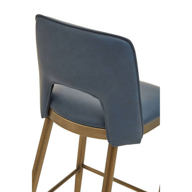 Gilden Blue Leather Effect Bar Chair - Image 10