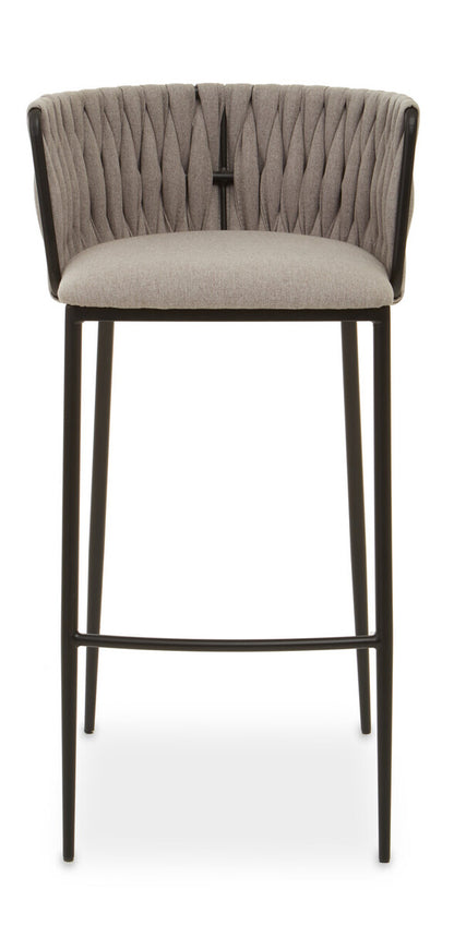 Gilden Grey Bar Chair With Woven Back - Image 1