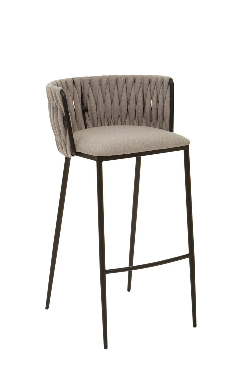 Gilden Grey Bar Chair With Woven Back - Image 2