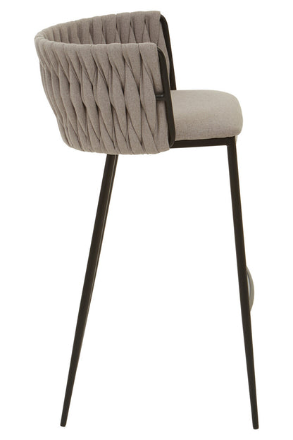 Gilden Grey Bar Chair With Woven Back - Image 3