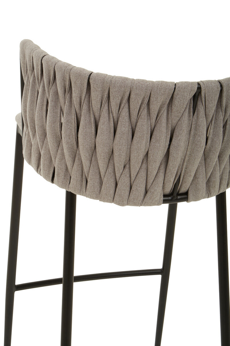 Gilden Grey Bar Chair With Woven Back - Image 8