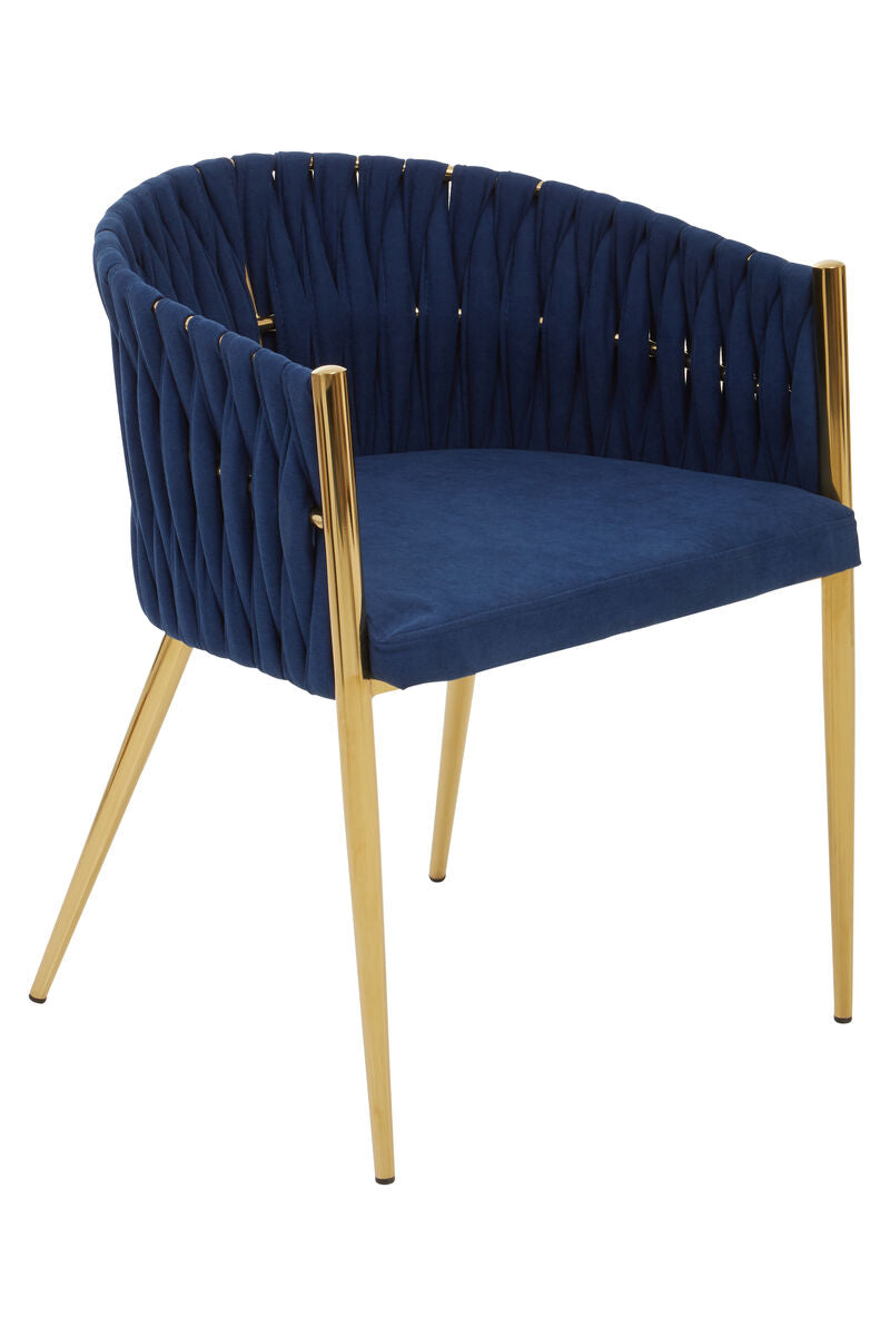 Gilden Blue Dining Chair With Woven Back