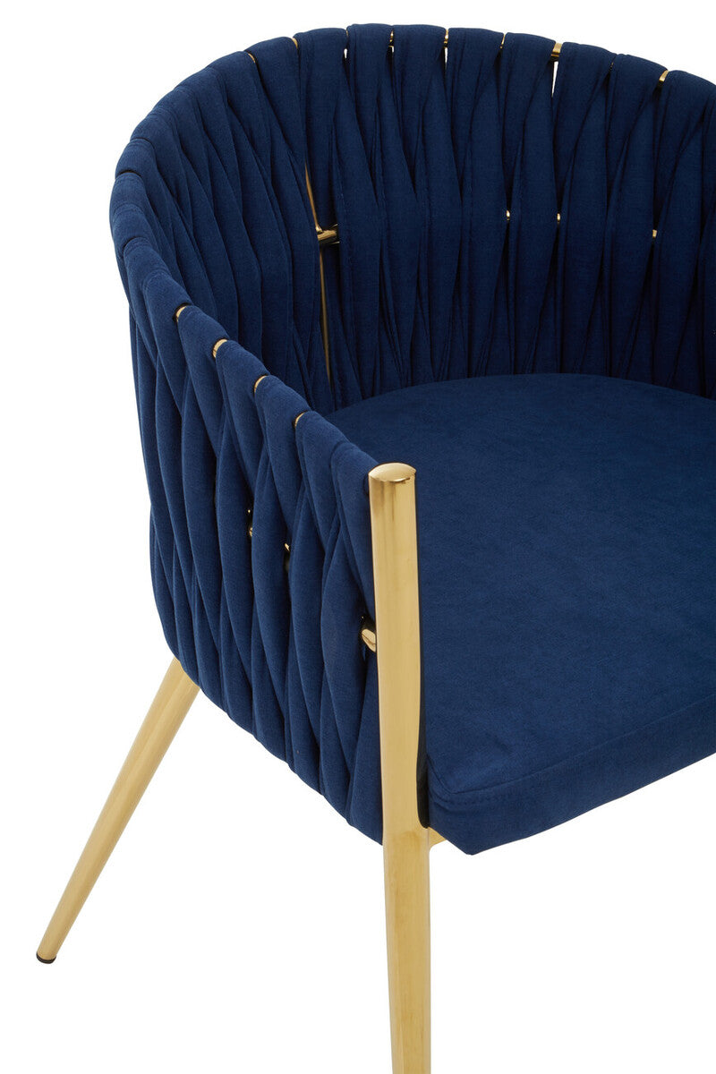 Gilden Blue Dining Chair With Woven Back