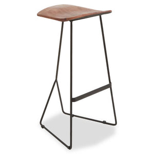 Nandri Distressed Brown Acacia Wood Bar Stool
