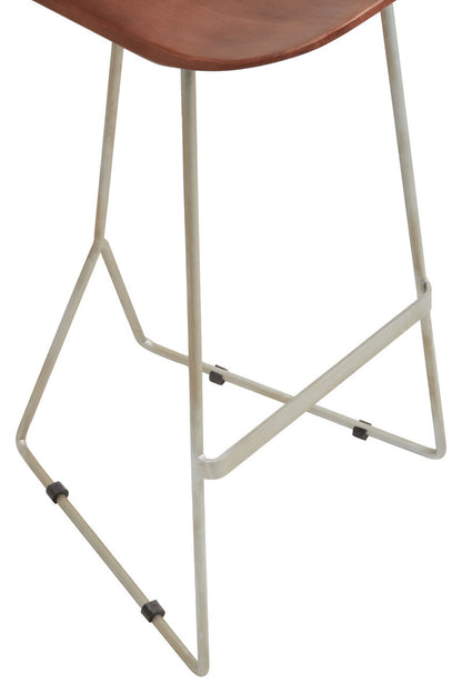 Nandri Antique Silver Frame Bar Stool