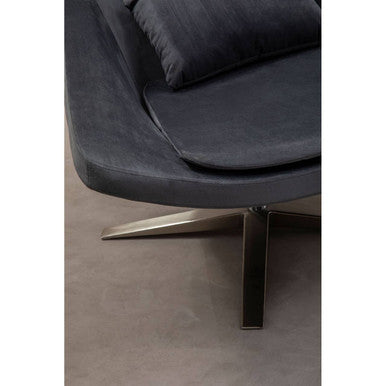 Kalo Grey Velvet Swivel Lounge Chair