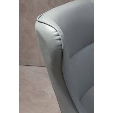Kaiko Grey Faux Leather Armchair And Footstool - Image 6