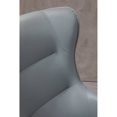 Kaiko Grey Faux Leather Armchair And Footstool - Image 7
