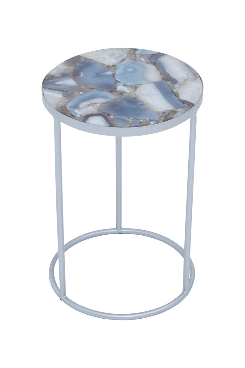 Inventivo Natural And Silver Agate Side Table