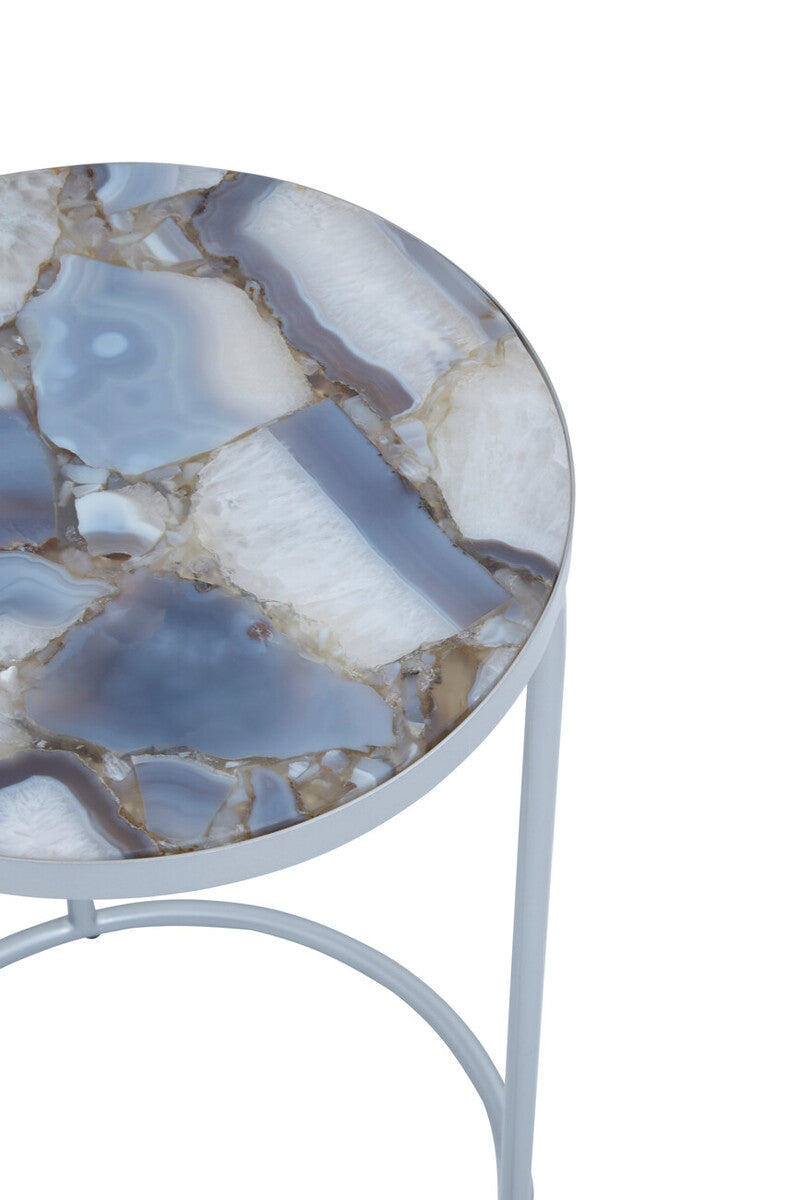 Inventivo Natural And Silver Agate Side Table