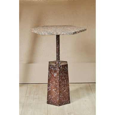 Inventivo Grey Hexagon Marble Side Table