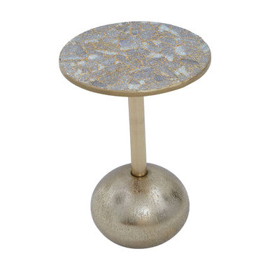 Inventivo Mosaic Top Gold Finish Side Table
