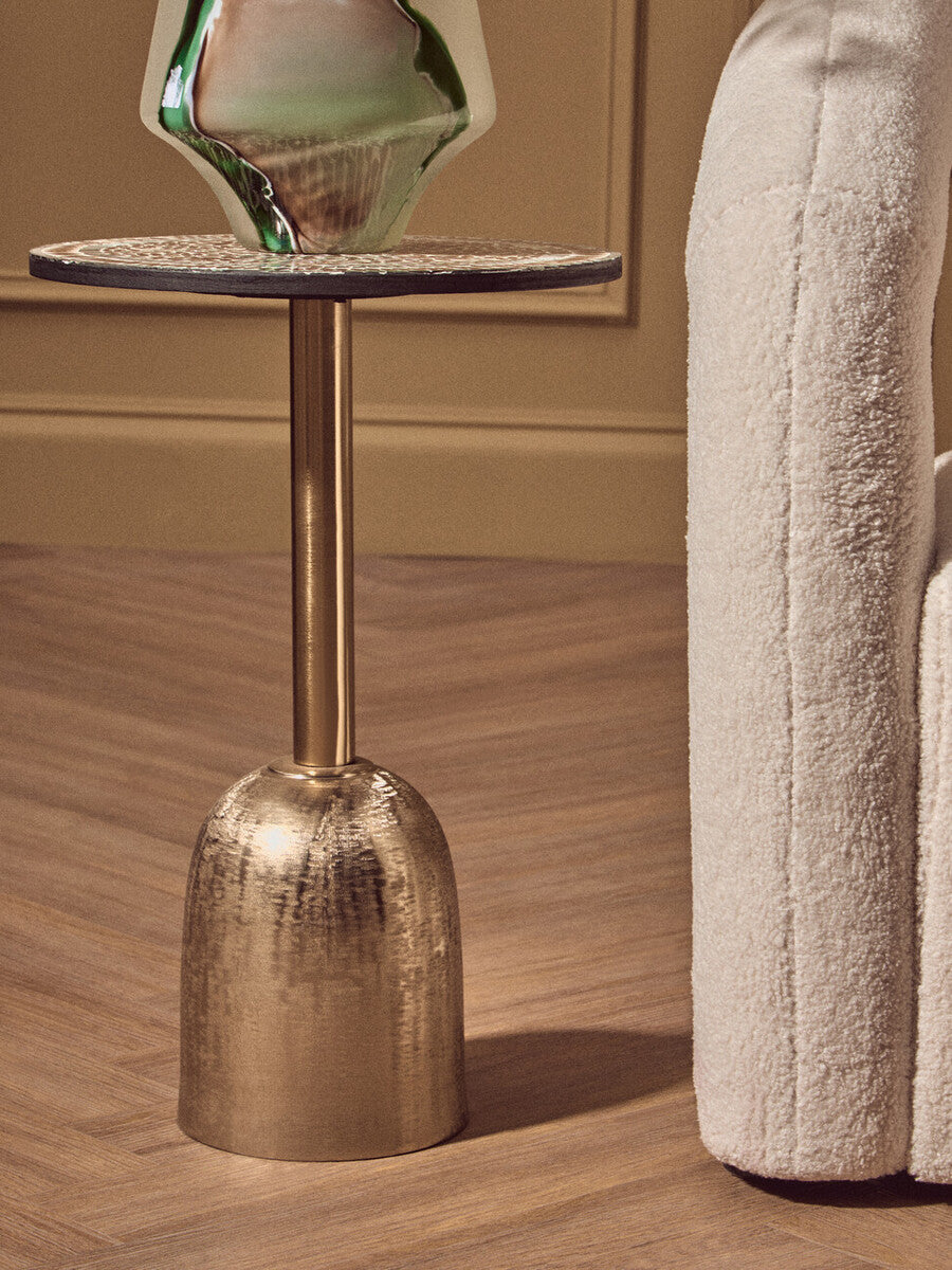 Inventivo Mosaic Top Gold Base Side Table