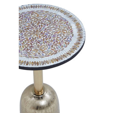 Inventivo Mosaic Top Gold Base Side Table
