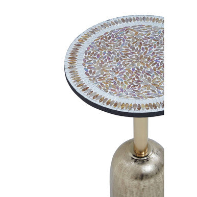 Inventivo Mosaic Top Gold Base Side Table