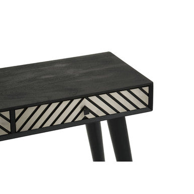 Boho Black and White Two Drawer Console Table