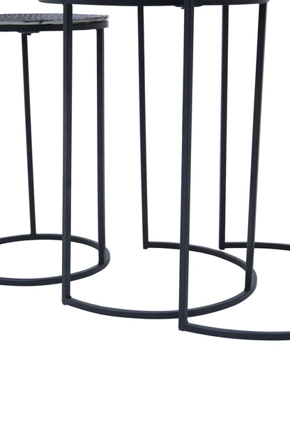 Elias Nest Of Three Hammered Metal Tables