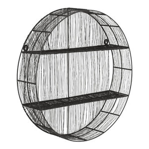 Enzo Black Wire Round Wall Shelf