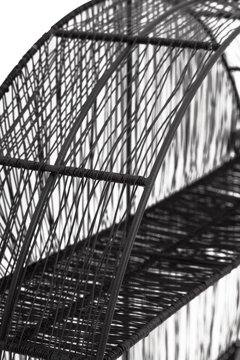 Enzo Black Wire Round Wall Shelf