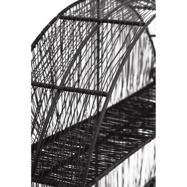 Enzo Black Wire Round Wall Shelf
