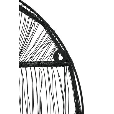 Enzo Black Wire Round Wall Shelf