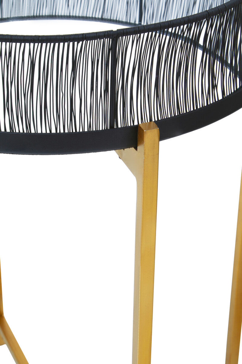 Enzo Set Of Two Black Wire And Gold Frame Tables