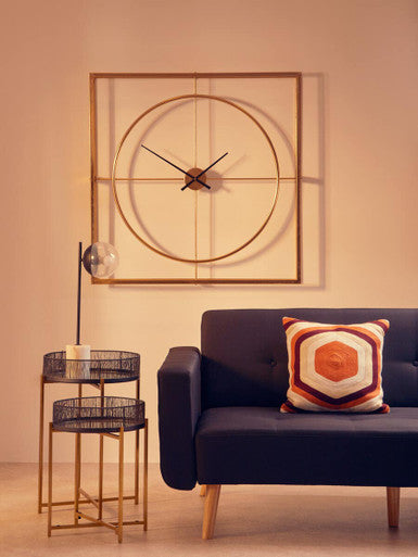 Enzo Set Of Two Black Wire And Gold Frame Tables