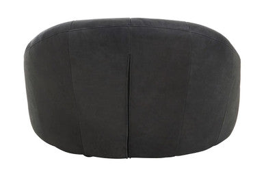 Hoxton Antique Black Leather Lounge Cocoon Chair - Image 5