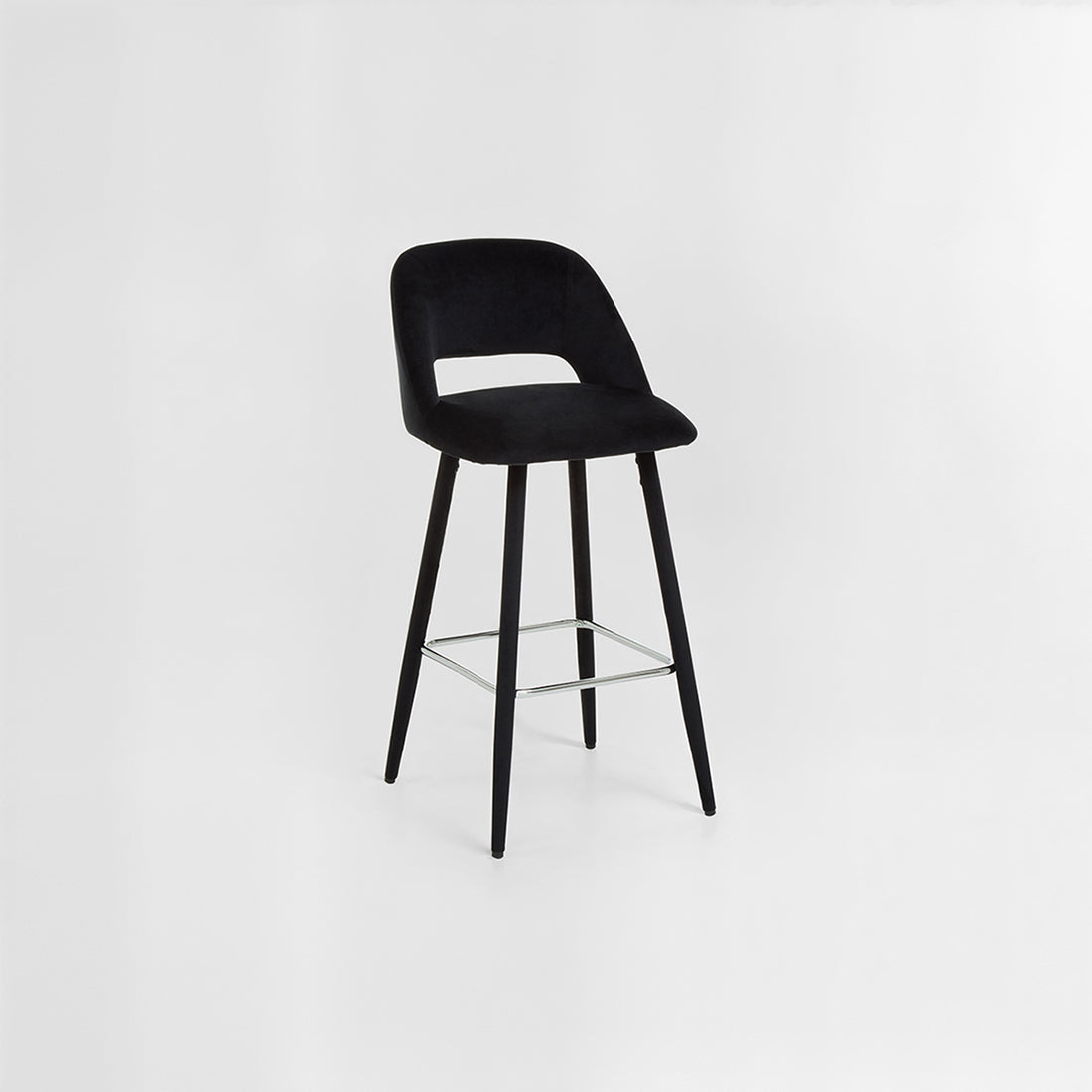Warren Black Velvet Bar Chair