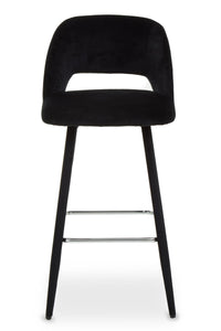 Warren Black Velvet Bar Chair