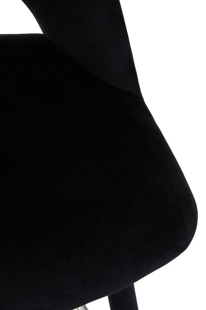 Warren Black Velvet Bar Chair
