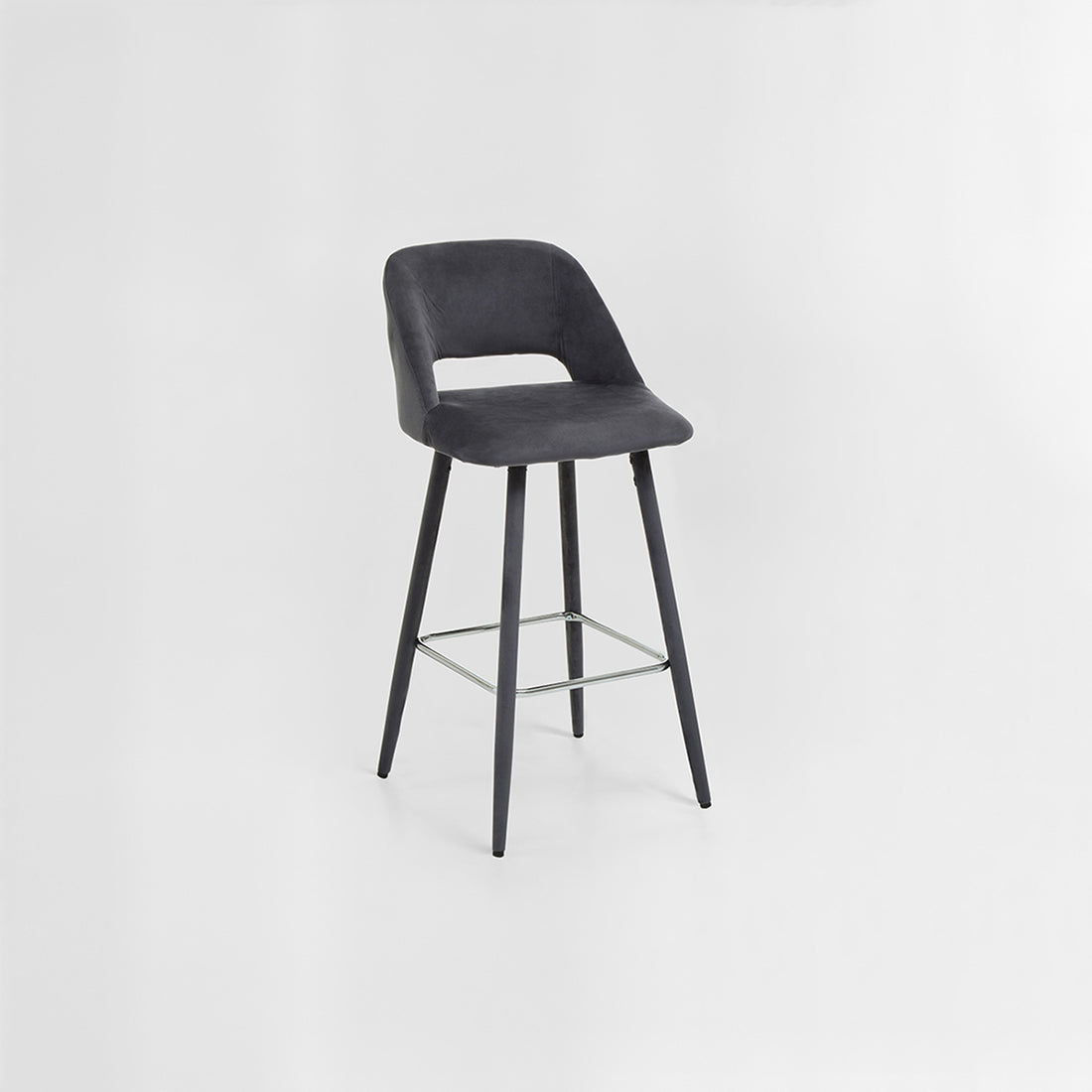 Warren Grey Velvet Bar Chair