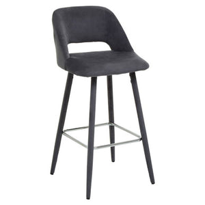 Warren Grey Velvet Bar Chair