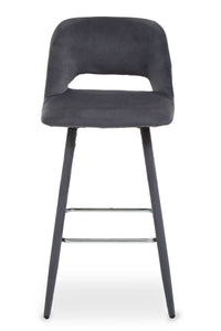 Warren Grey Velvet Bar Chair