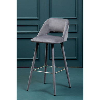Warren Grey Velvet Bar Chair