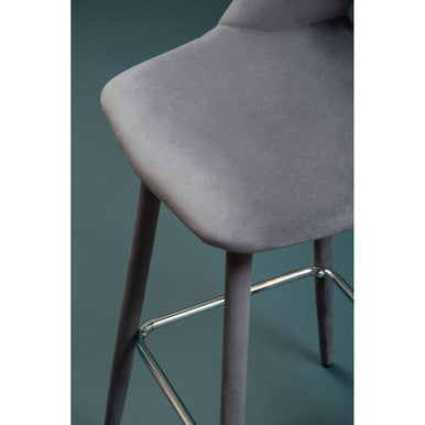 Warren Grey Velvet Bar Chair