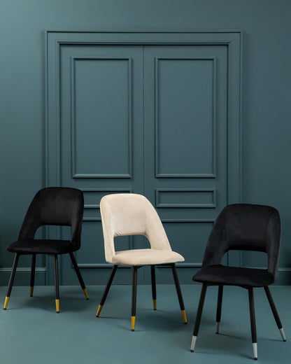 Warren Black Velvet Dining Chair