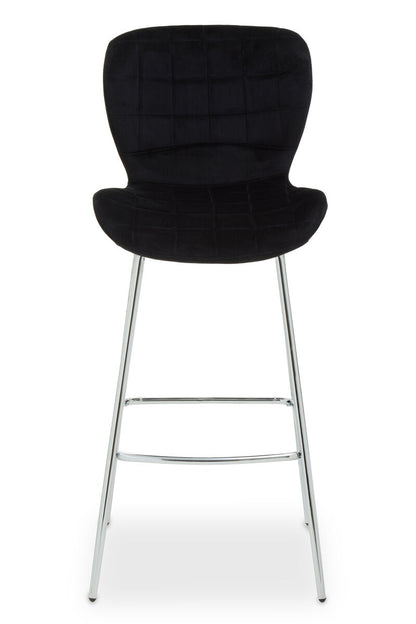 Warton Black Velvet Bar Chair