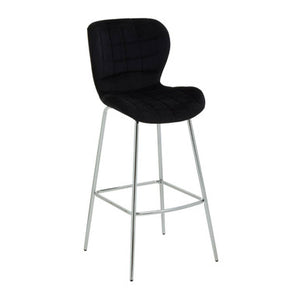 Warton Black Velvet Bar Chair