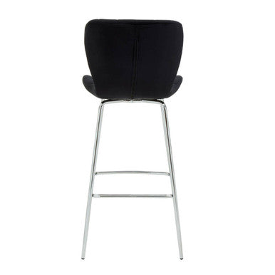 Warton Black Velvet Bar Chair